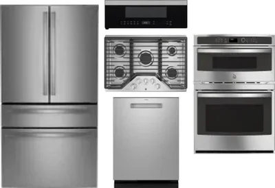 5 Piece Package Includes Refrigerator, Cooktop, Wall Oven, Microwave And Dishwasher